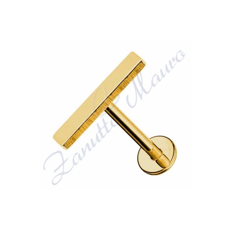 Piercing labret linea retta mm 10x2 in acciao 316L dorato