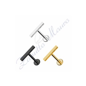 Piercing labret linea retta mm 10x2 in acciao 316L dorato