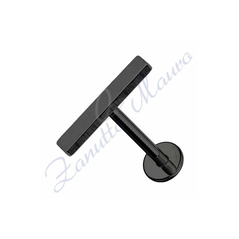 Piercing labret linea retta mm 10x2 in acciao 316L brunito