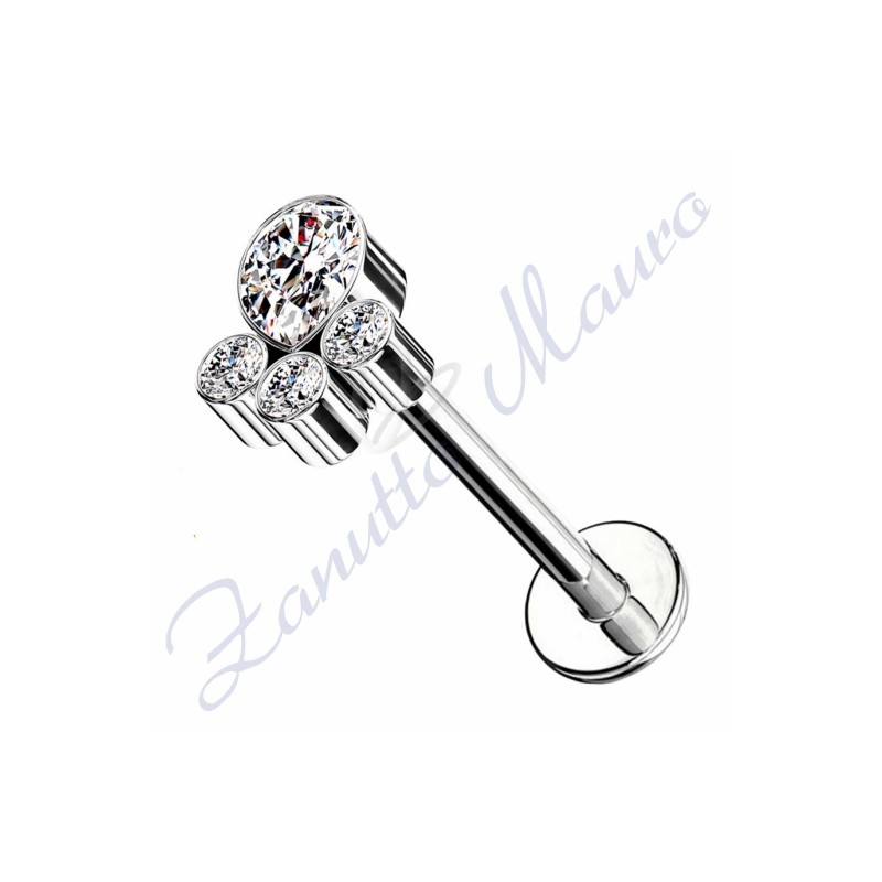 Labret push-in filo mm 1,2 lunghezza barra mm 8 in acciaio 361L