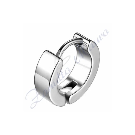 Orecchino a cerchio liscio con clicker mm 7x11 in acciaio 316L