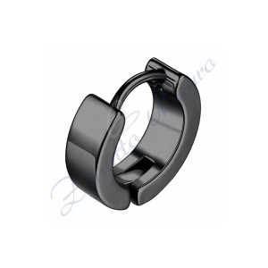 Orecchino a cerchio liscio con clicker mm 4x9 in acciaio 316L brunito