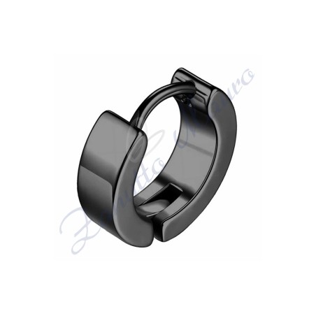 Orecchino a cerchio liscio con clicker mm 6x11 in acciaio 316L brunito