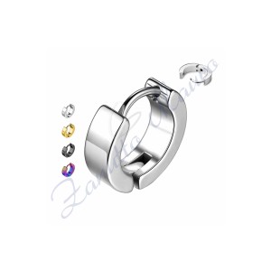 Orecchino a cerchio liscio con clicker mm 5x11 in acciaio 316L rainbow