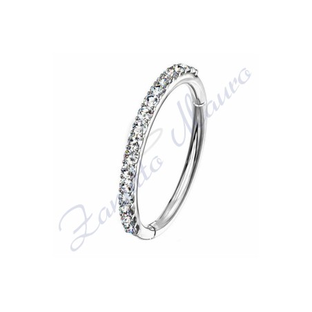 Anello con cristalli mm 1,2x10 in acciaio 361L