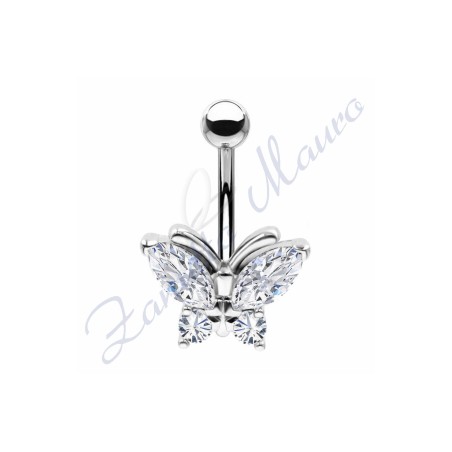 Piercing farfalla per ombelico mm 1,6x10x14x11 in acciaio 361L