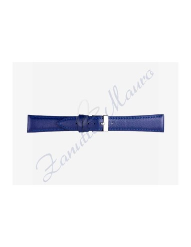 Cinturino 597 in pelle stampa saffiano 18x16 colore blu scuro