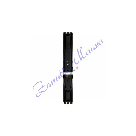 Cinturino 245I in pelle imbottito per Swatch 17x19 colore nero