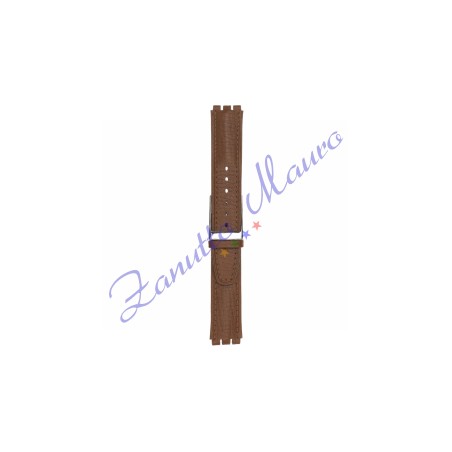 Cinturino 245PLin pelle stampata per Swatch 17x19 colore marrone gold