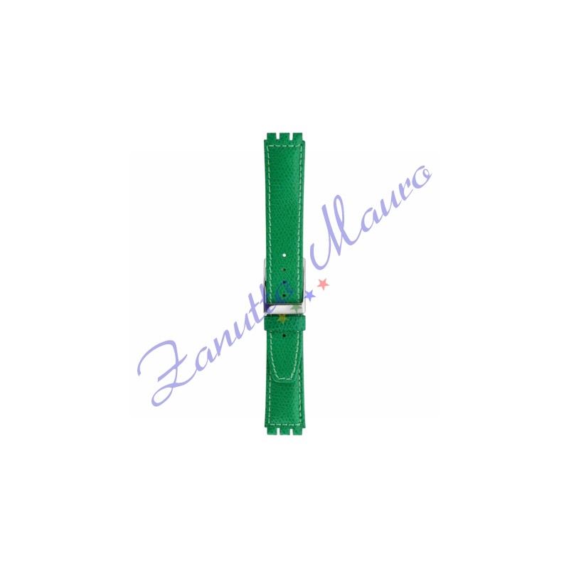 Cinturino 245PLin pelle stampata per Swatch 17x19 colore verde chiaro