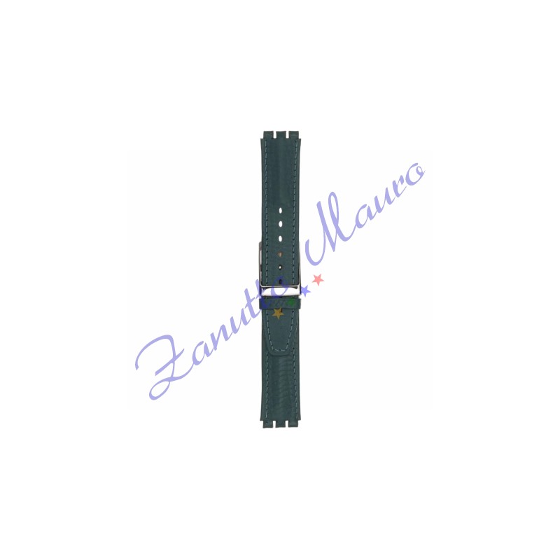 Cinturino 245PLin pelle stampata per Swatch 17x19 colore verde scuro