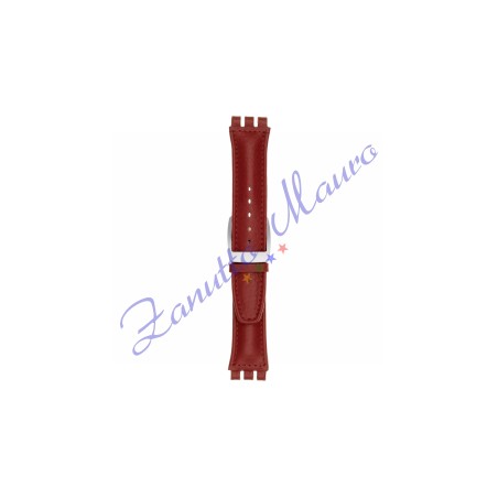 Cinturino 247PL in pelle stampata per Swatch 19x22 colore rosso