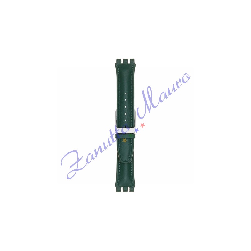 Cinturino 247PL in pelle stampata per Swatch 19x22 colore verde scuro