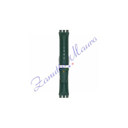 Cinturino 247PL in pelle stampata per Swatch 19x22 colore verde scuro
