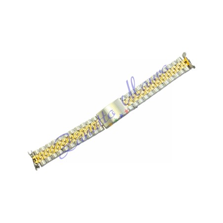 Cinturino tipo Jubilee DB508G in acciaio bicolore ansa curva mm 15