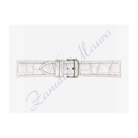 Cinturino 643 in pelle lucido stampa cocco bianco ansa mm 30