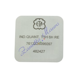 Disco data al 6 per ETA E61.041 e E61.111 sfondo bianco numeri neri