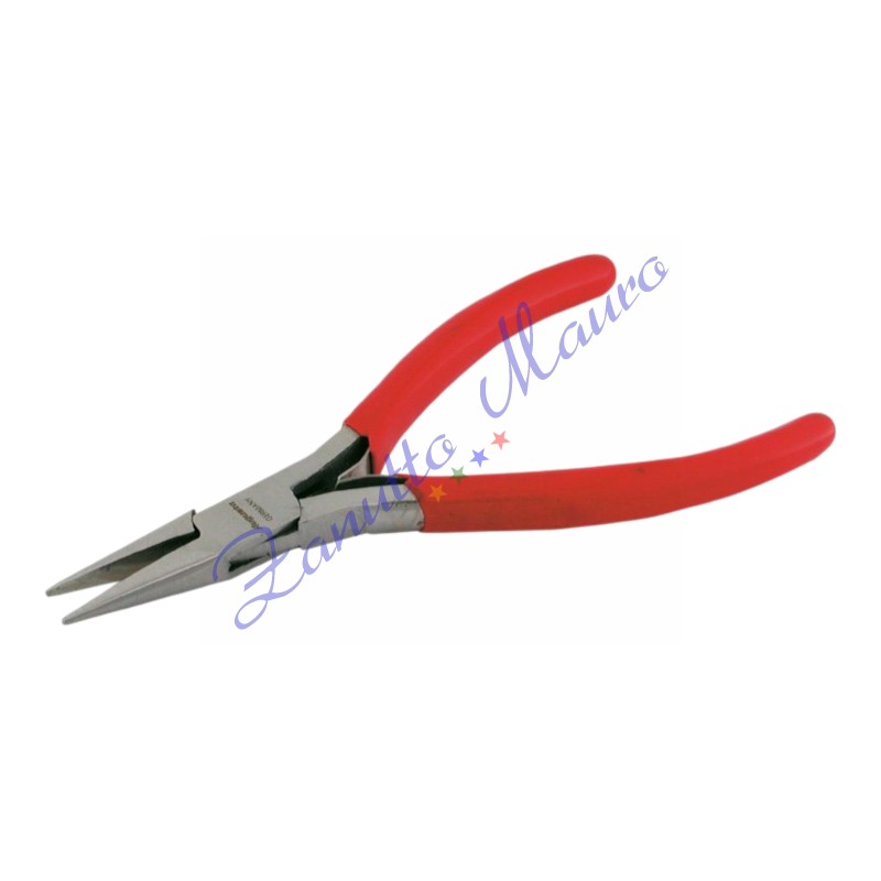 Pinza Augusta a becchi piatti conici lisci mm 115 con molla di ritorno