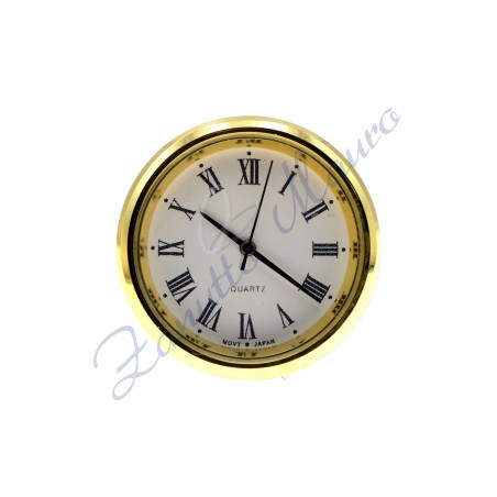 Movimento incasso diametro mm 32/35 acciaio dorato numeri romani