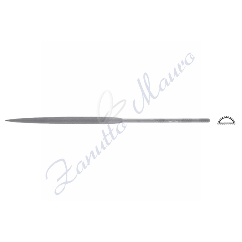 Lima ad ago LA2402 mezza tonda mm 200  taglio 1 Vallorbe