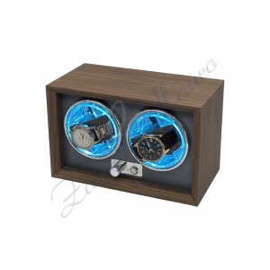 Watch Winder in legno a 2 posti, alimentazione 220V con luce led