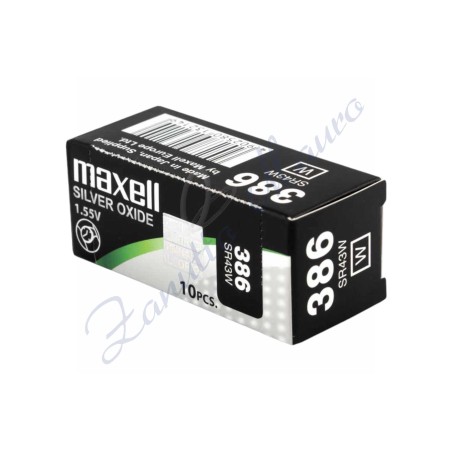 Pila Maxell  386  silver oxide SR43W Hg 0%