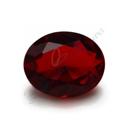 Pietra idrotermale sint. ovale mm  6x8 colore rubino busta da 5 pezzi