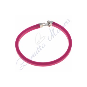 Bracciale in argento e gomma colore viola cm 19