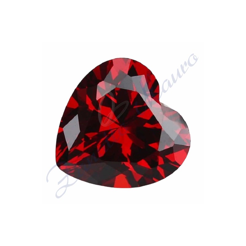 Cubic zirconia colore granato taglio Cuore mm 10x10. Confezione da 1 pz