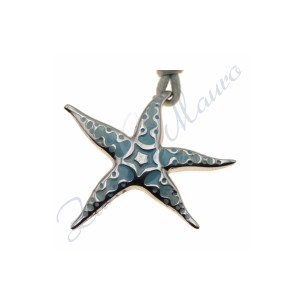 Ciondolo Stella Marina in argento 925/1000 e smalto azzurro
