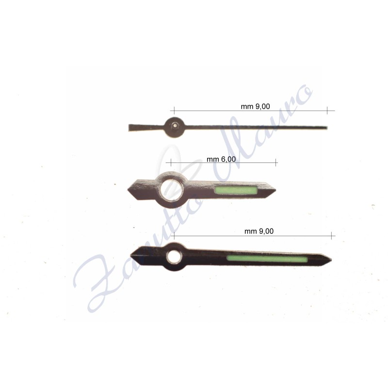 Set 3 lancette luminescenti cromate passo 120/70/17 Confezione da 10 set