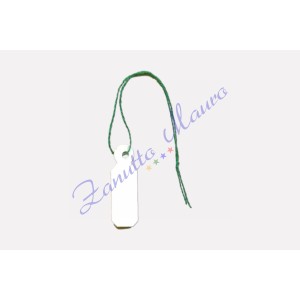 Cartellini ottagonali mm 7,5x22 con filo verde - 500 pezzi