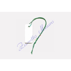 Cartellini rettangolari mm 9x21 con filo verde - 500 pezzi