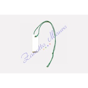 Cartellini rettangolari mm 6,5x16,5 con filo verde - 500 pezzi