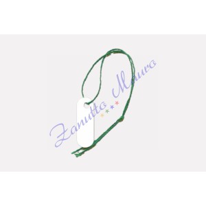 Cartellini ovali mm 5,5x17 con filo verde - 500 pezzi