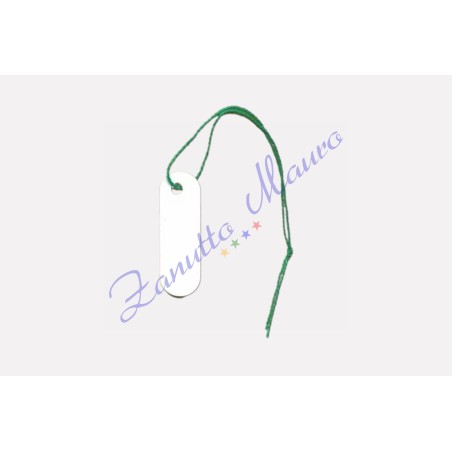 Cartellini ovali mm 7x22 con filo verde - 500 pezzi