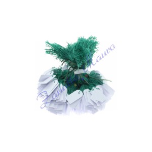 Cartellini ad arco mm 9x19 con filo verde - 500 pezzi