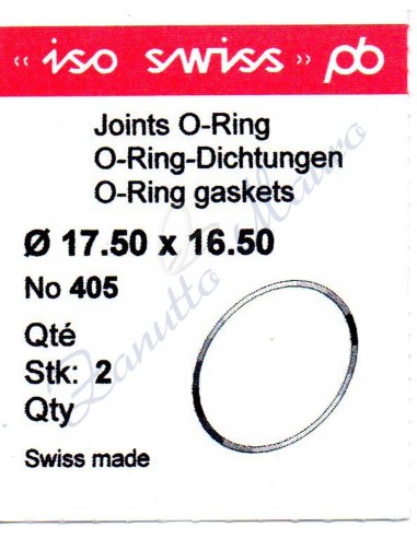 O-Ring Quartz ISO405 busta 2 pz Diam.int. 16.50 sezione 0,50