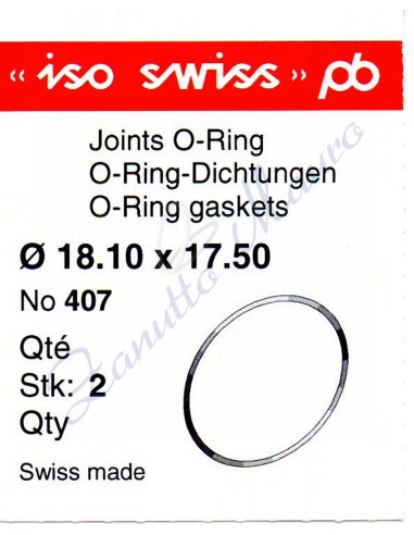 O-Ring Quartz ISO407 busta 2 pz Diam.int. 17.50 sezione 0,30