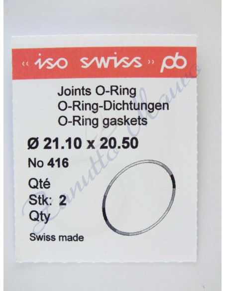 O-Ring Quartz ISO416 busta 2 pz Diam.int. 20.50 sezione 0,30