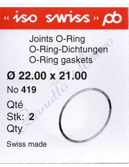 O-Ring Quartz ISO419 busta 3 pz Diam.int. 21.00 sezione 0,50