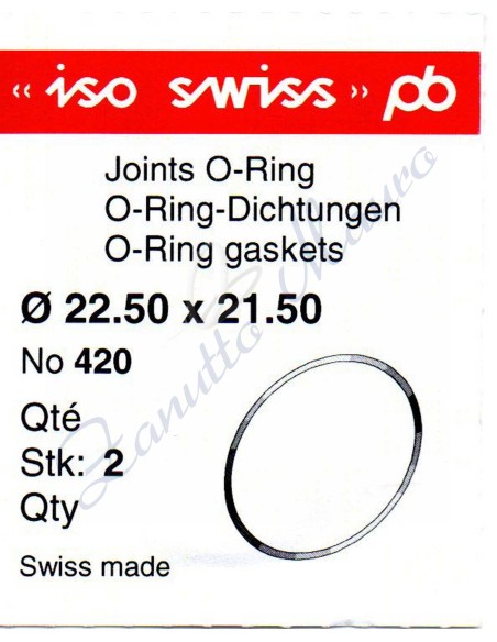 O-Ring Quartz ISO420 busta 2 pz Diam.int. 21.50 sezione 0,50