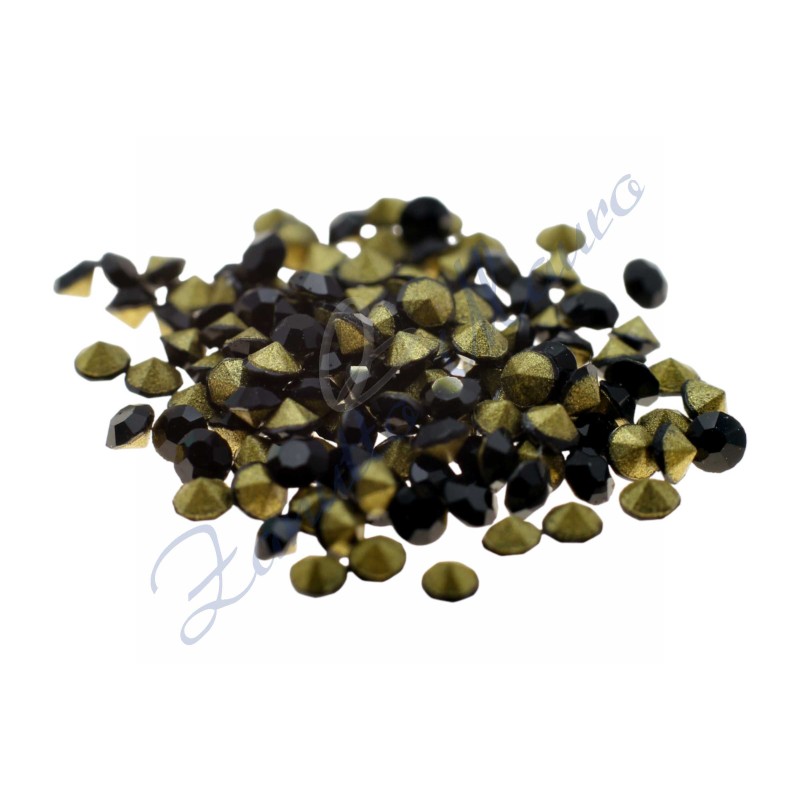 Strass neri diametro mm 1,30-1,35. Confezione da 144 pezzi