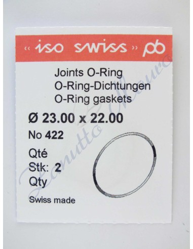 O-Ring Quartz ISO422 busta 2 pz Diam.int. 22.00 sezione 0,50