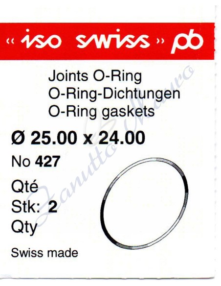 O-Ring Quartz ISO427 busta 2 pz Diam.int. 24.00 sezione 0,50
