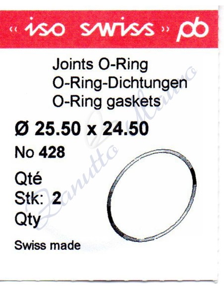 O-Ring Quartz ISO428 busta 2 pz Diam.int. 24.50 sezione 0,50