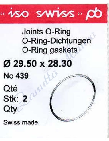 O-Ring Quartz ISO439 busta 2 pz Diam.int. 28.30 sezione 0,60