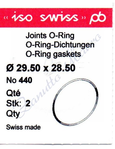 O-Ring Quartz ISO440 busta 2 pz Diam.int. 28.50 sezione 0,50