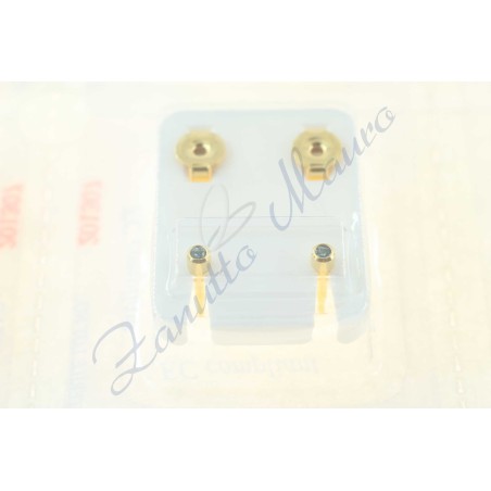 Pre orecchini MCY mini con pietre colorate acciaio dorato mm 3,00