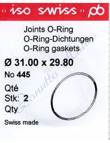 O-Ring Quartz ISO445 busta 2 pz Diam.int. 29.80 sezione 0,60